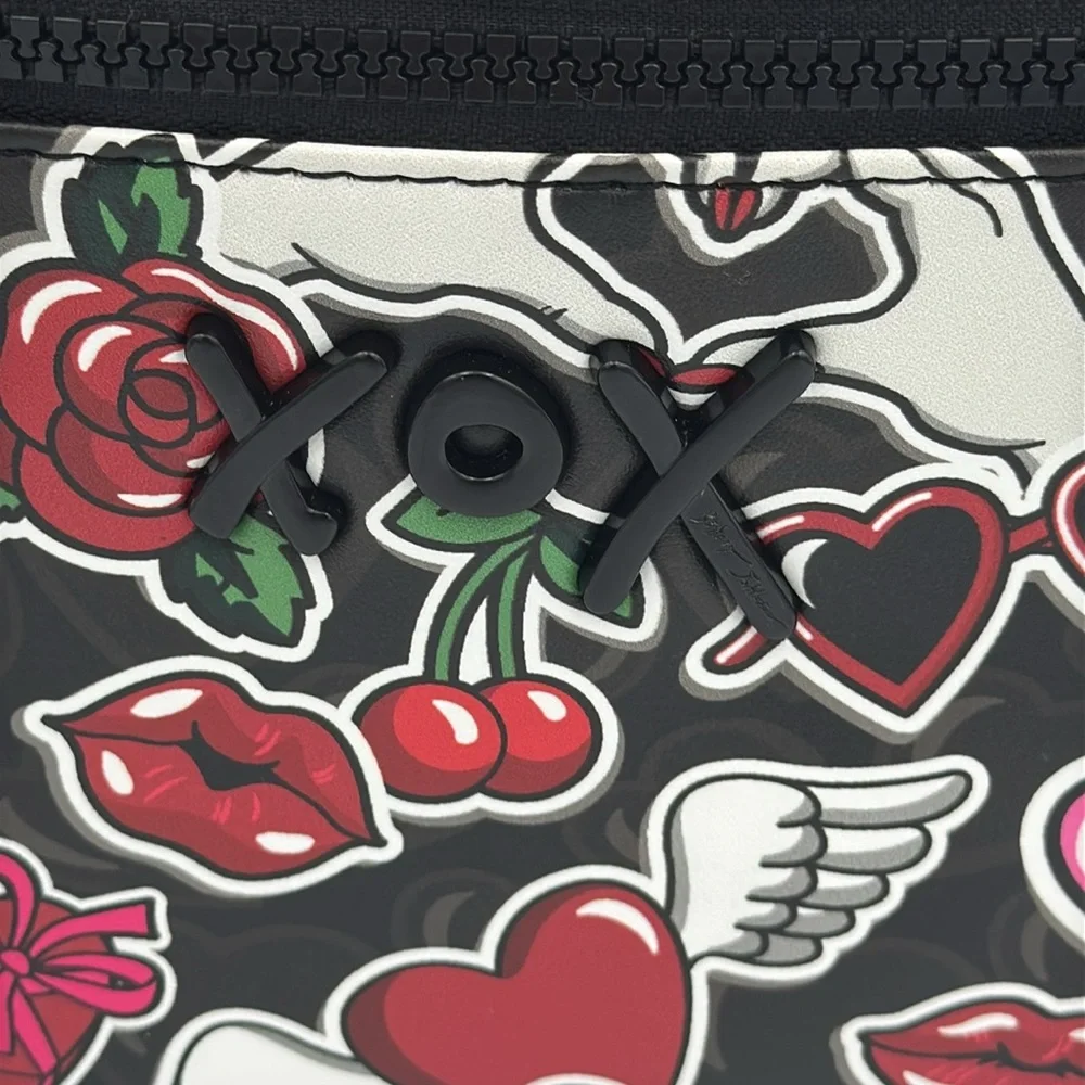 Betsey Johnson Hearts Roses Train Case + Wristlet‎ NWT Y2K Travel